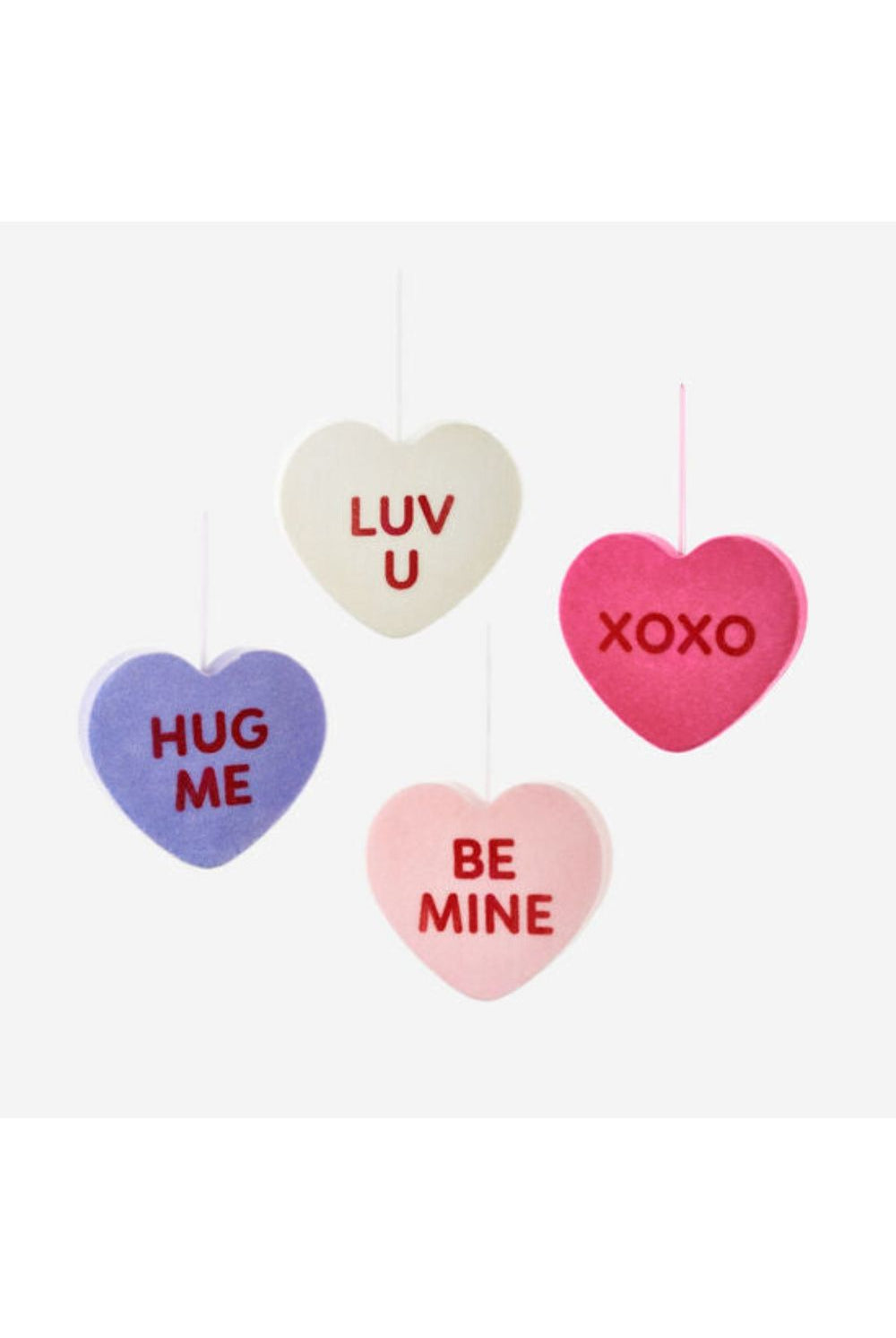 Shop For 180 Degrees 12" Flocked Conversation Hearts (Assorted) WH0184
