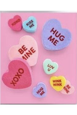 Shop For 180 Degrees 6" Flocked Conversation Hearts (Assorted) WH018