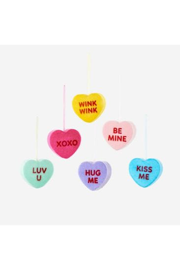 Shop For 180 Degrees 6" Flocked Conversation Hearts (Assorted) WH018