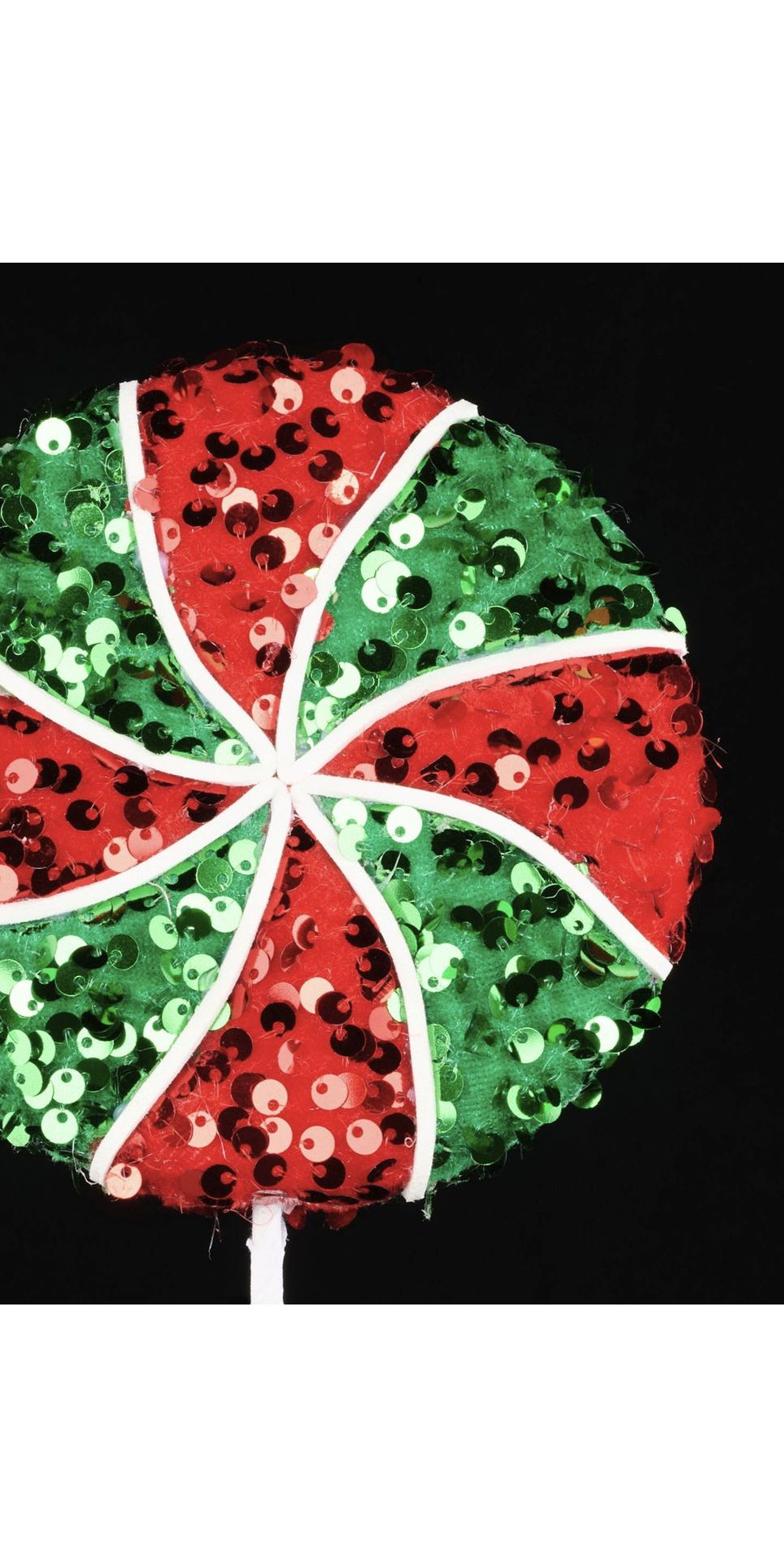 18.25" Sequin Peppermint Lollipop: Red/Green - Michelle's aDOORable Creations - Sprays and Picks