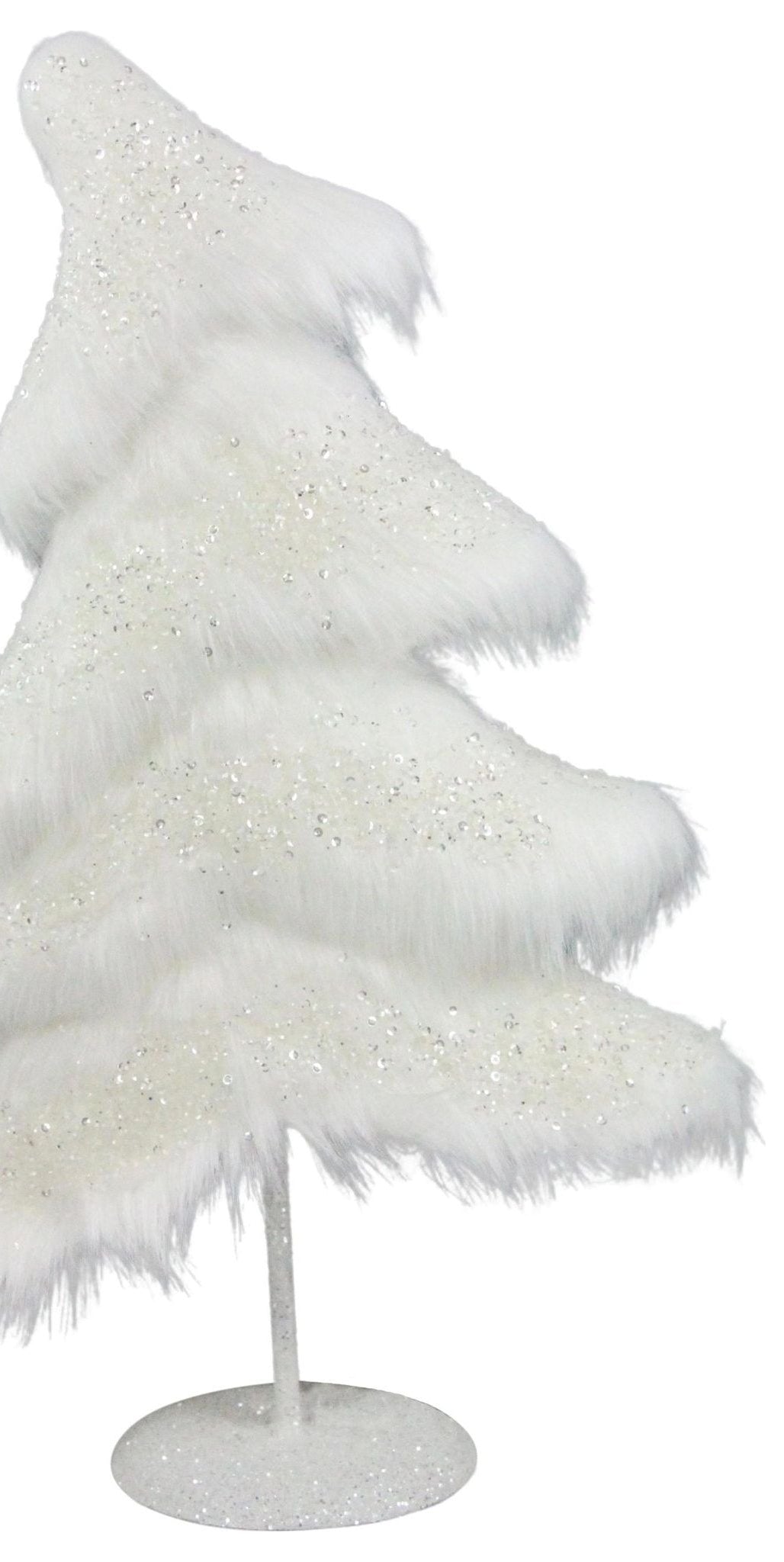 18.5" Fabric Sequin Christmas Tree: White - Michelle's aDOORable Creations - Wired Edge Ribbon