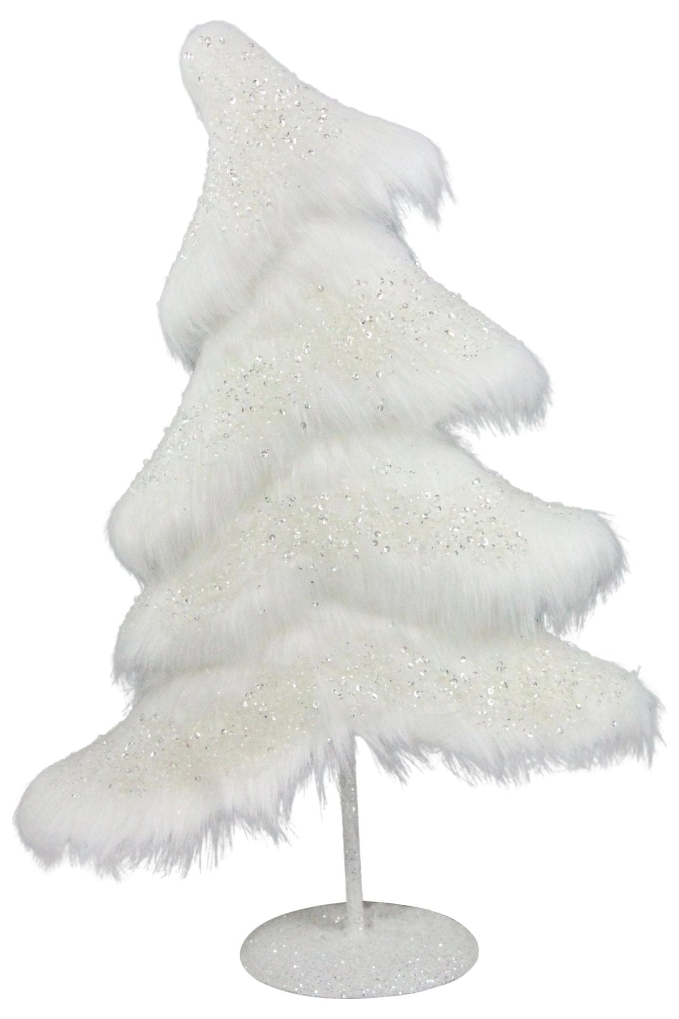 18.5" Fabric Sequin Christmas Tree: White - Michelle's aDOORable Creations - Wired Edge Ribbon