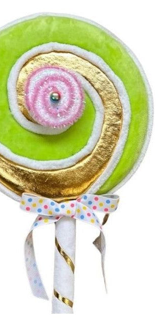 19" Candy Swirl Lolipop: Green & White - Michelle's aDOORable Creations - Holiday Ornaments
