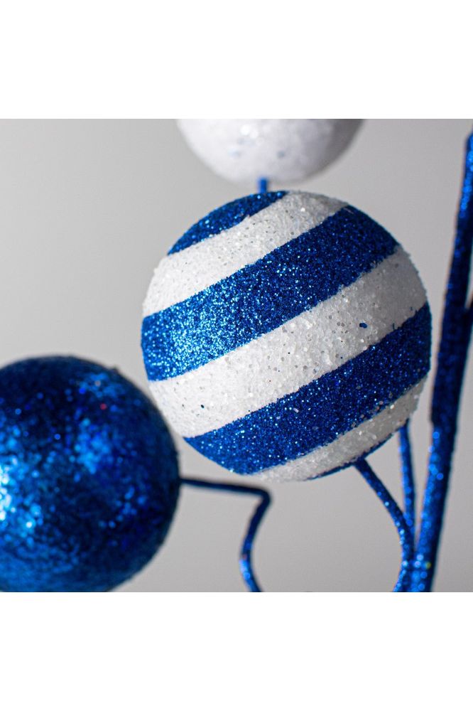 Shop For 19" Glitter Ball Pick: Royal Blue & White at Michelle's aDOORable Creations