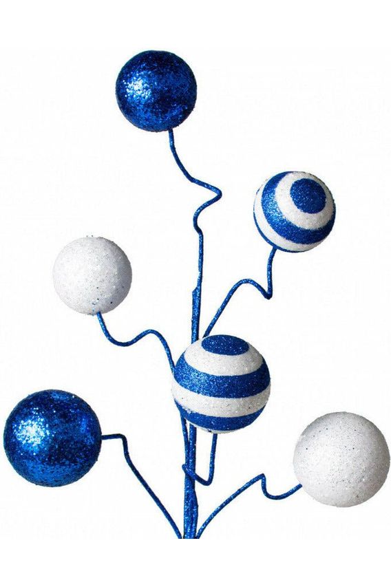 Shop For 19" Glitter Ball Pick: Royal Blue & White at Michelle's aDOORable Creations