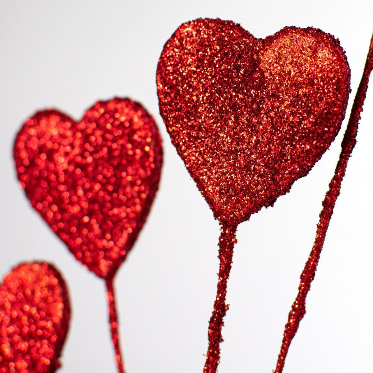 Shop For 19" Glittered Heart Pick: Red at Michelle's aDOORable Creations