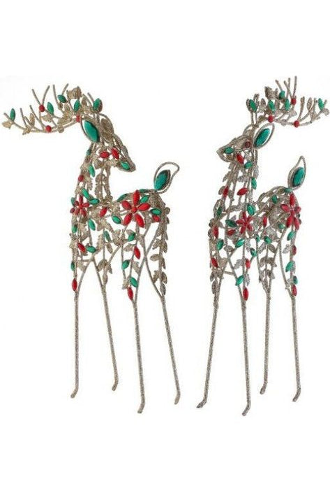 Shop For 19.5" Glitter Wire Jewel Reindeer: Red/Green MTX74376RDGG