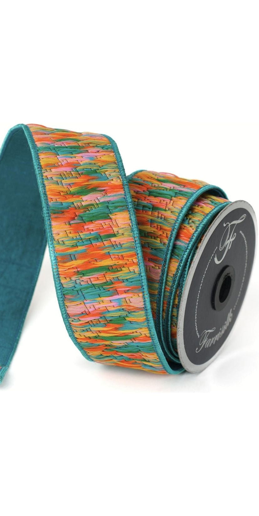 2" Groovy Loom Ribbon: Teal (5 Yards) - Michelle's aDOORable Creations - Wired Edge Ribbon