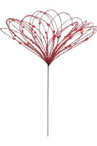 20" Beaded Jewel Flower Burst Stem: Red - Michelle's aDOORable Creations - Sprays and Picks