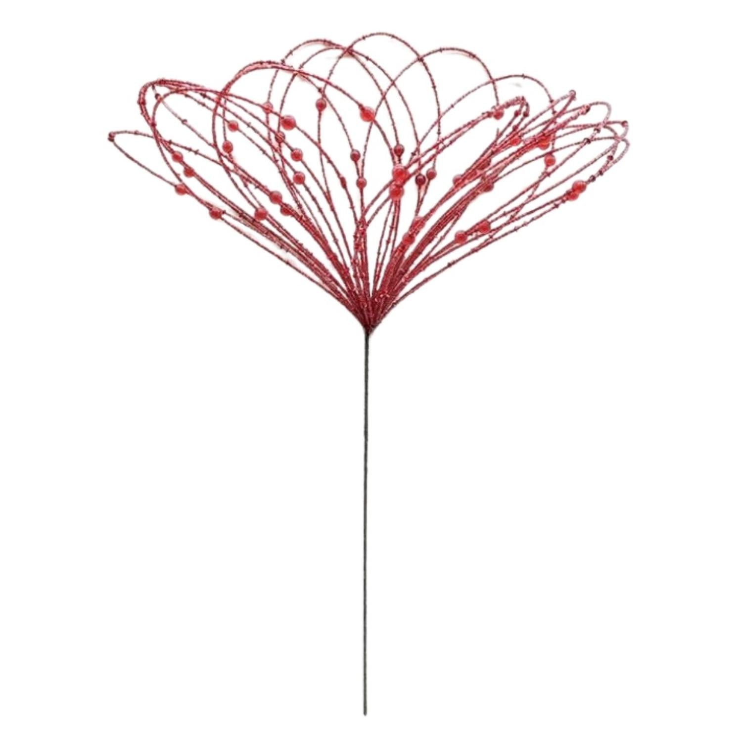 Shop For 20" Beaded Jewel Flower Burst Stem: Red at Michelle's aDOORable Creations