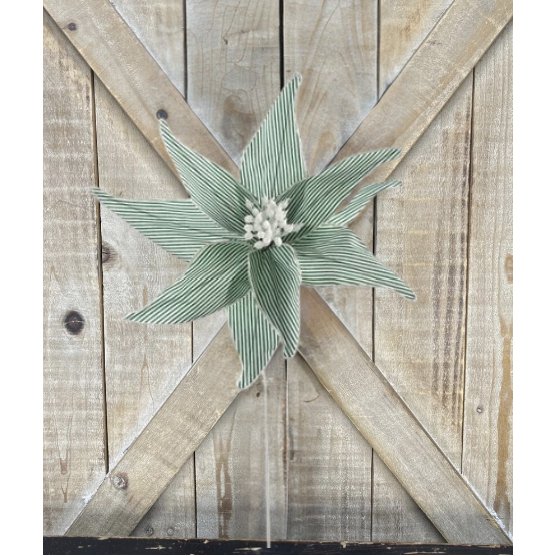 Shop For 20" Canvas Striped Poinsettia: Dark Green at Michelle's aDOORable Creations