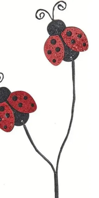 20" Double Sided Ladybug Pick - Michelle's aDOORable Creations - Sprays and Picks