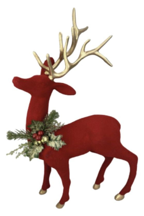 Shop For 20" Flocked Reindeer: Red 85988RD