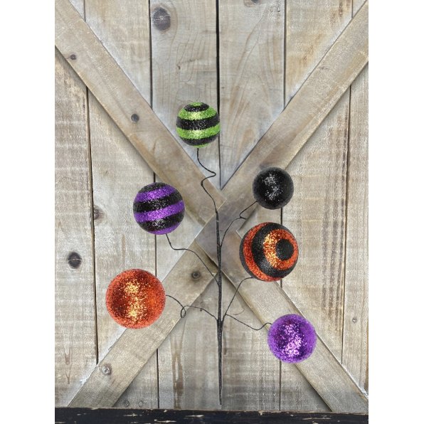 Shop For 20" Glitter Ball Pick: Purple, Black & Lime at Michelle's aDOORable Creations