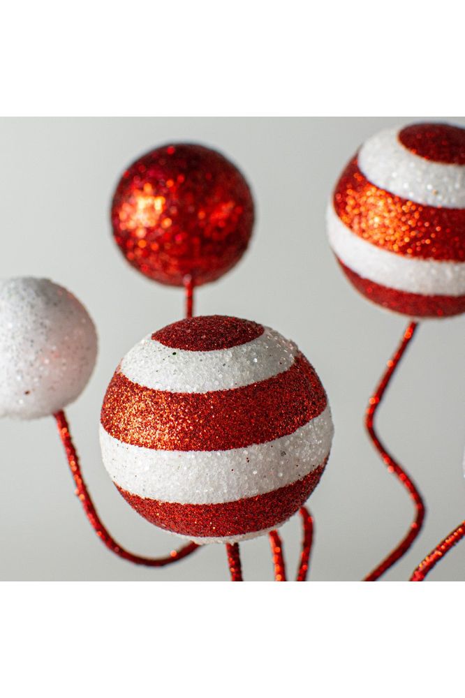 Shop For 20" Glitter Ball Pick: Red & White at Michelle's aDOORable Creations