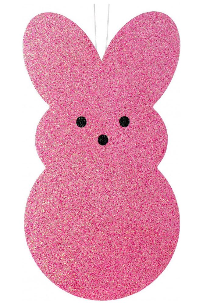 20" Glittered Eva Sugar Bunny: Pink - Michelle's aDOORable Creations - Wooden/Metal Signs