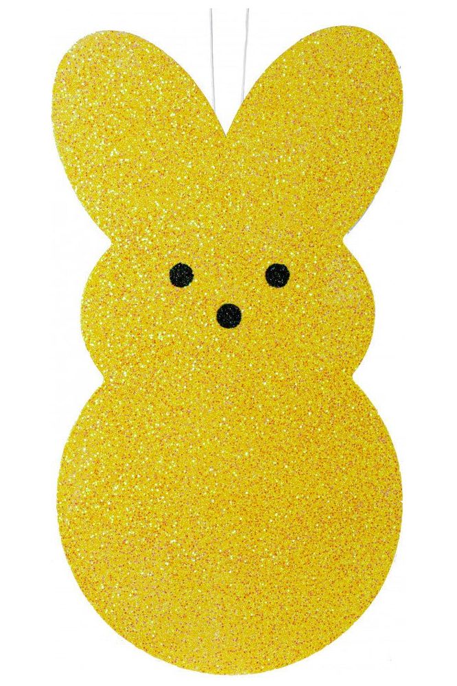 20" Glittered Eva Sugar Bunny: Yellow - Michelle's aDOORable Creations - Wooden/Metal Signs