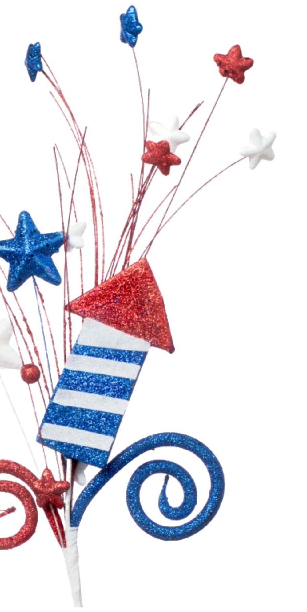 20" Patriotic Rocket Curl Spray - Michelle's aDOORable Creations - Sprays and Picks