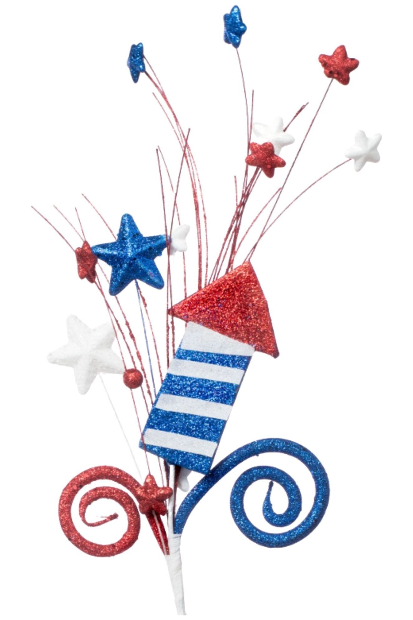 20" Patriotic Rocket Curl Spray - Michelle's aDOORable Creations - Sprays and Picks