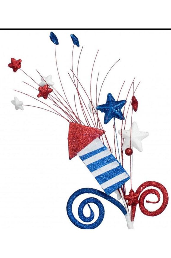 20" Patriotic Rocket Curl Spray - Michelle's aDOORable Creations - Sprays and Picks