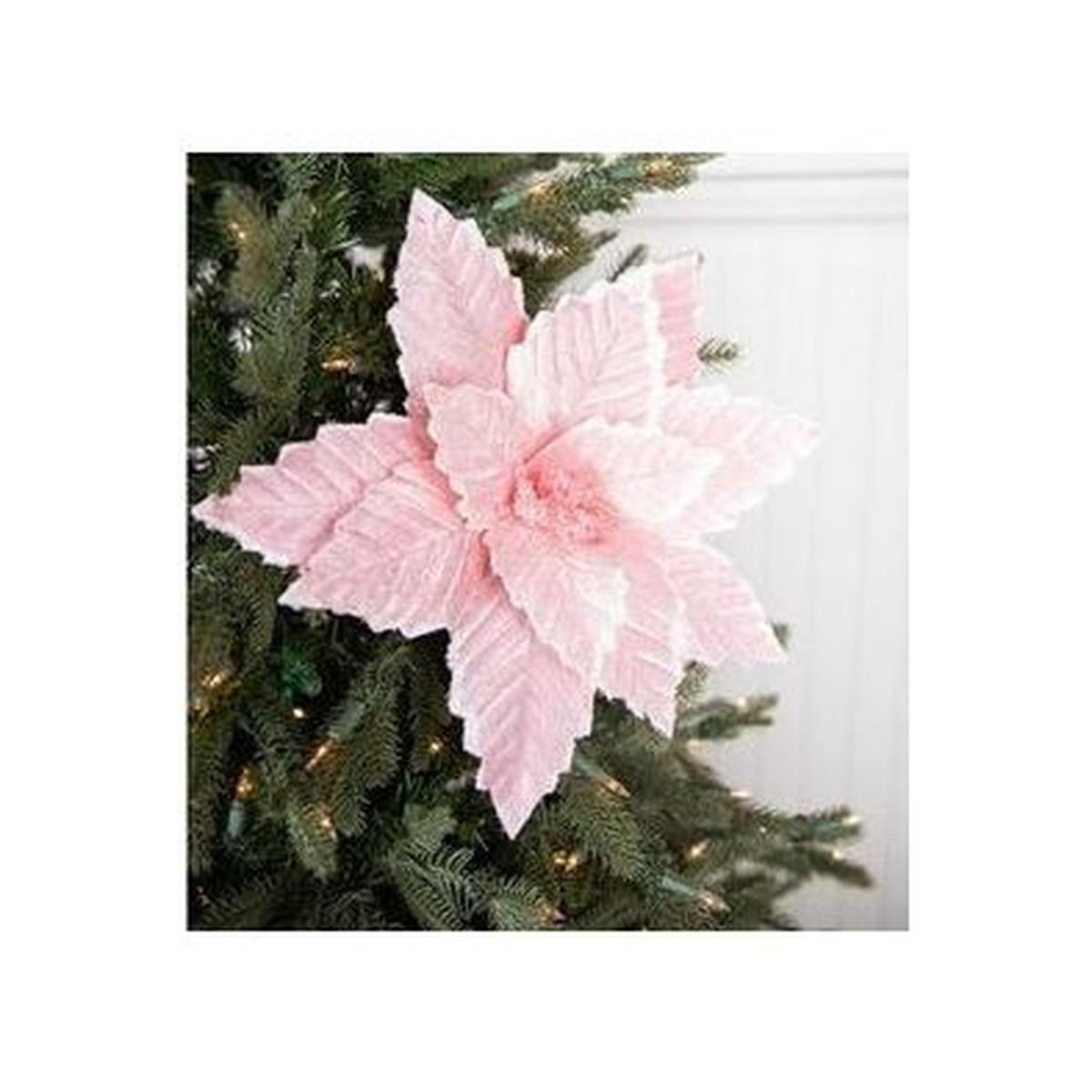 Shop For 20” Pink Sugared Poinsettia Stem at Michelle's aDOORable Creations
