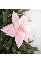 20” Pink Sugared Poinsettia Stem - Michelle's aDOORable Creations - Poinsettia