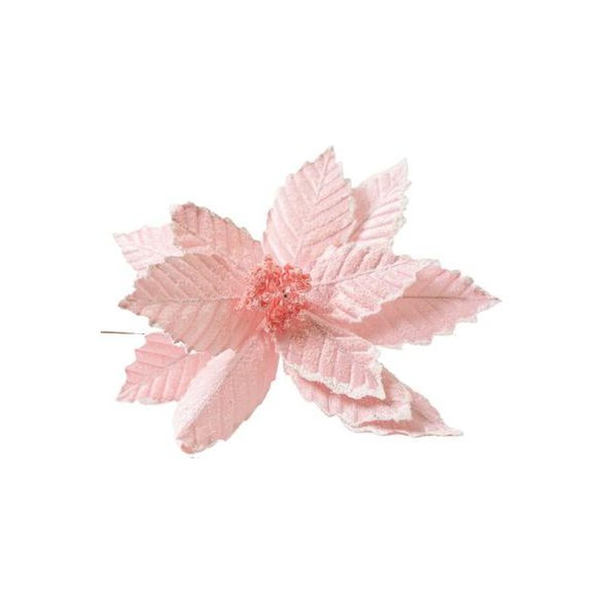 Shop For 20” Pink Sugared Poinsettia Stem at Michelle's aDOORable Creations