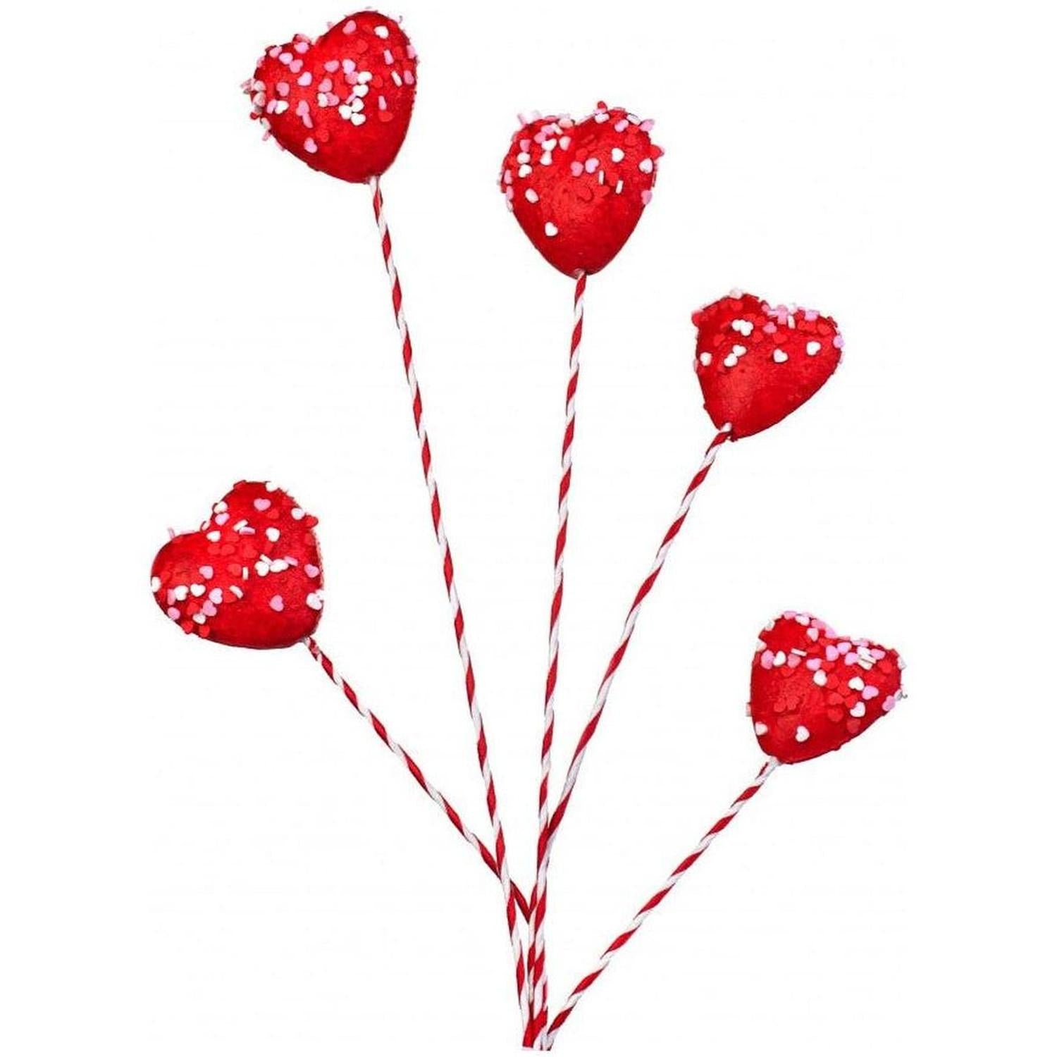 20" Sprinkle Heart Marshmallow Spray: Red