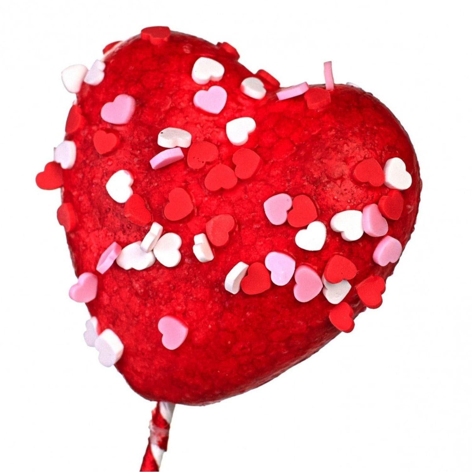 20" Sprinkle Heart Marshmallow Spray: Red