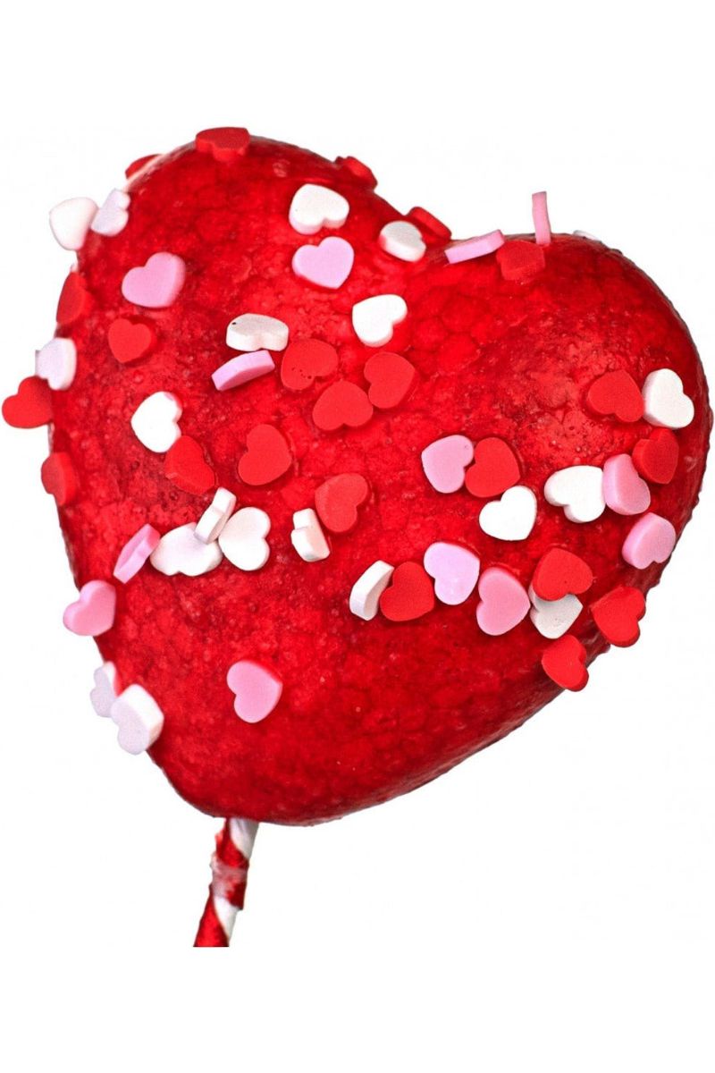 20" Sprinkle Heart Marshmallow Spray: Red - Michelle's aDOORable Creations - Sprays and Picks