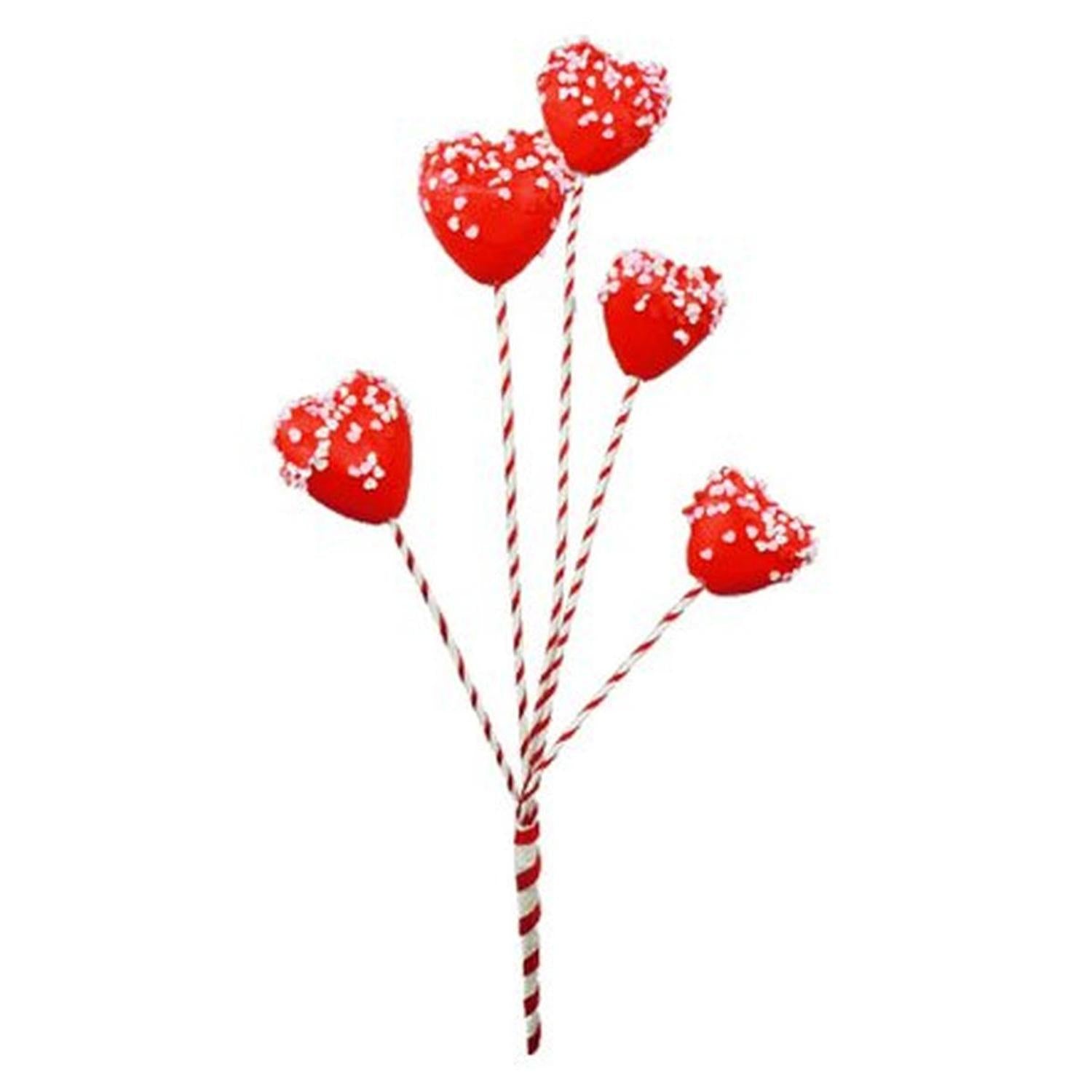 20" Sprinkle Heart Marshmallow Spray: Red