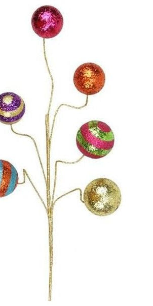 20" Swirl Glitter Ball Spray: Multi - Michelle's aDOORable Creations - Sprays and Picks