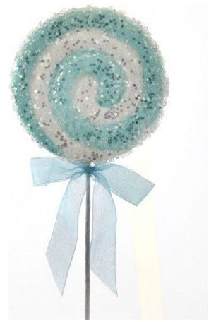 21" Iced Candy Lollipop Pick: Blue - Michelle's aDOORable Creations - Sprays and Picks