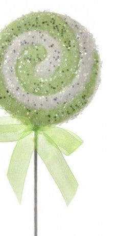 21" Iced Candy Lollipop Pick: Green - Michelle's aDOORable Creations - Sprays and Picks