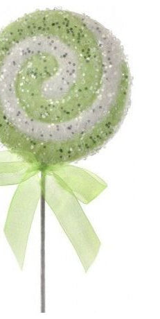21" Iced Candy Lollipop Pick: Green - Michelle's aDOORable Creations - Sprays and Picks