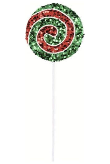 Shop For 21.5" Sequin Mint Swirl Lollipop: Red/Green XC1138AR