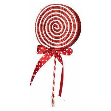 Shop For 22" Glitter Lollipop Bow Pick: Red & White at Michelle's aDOORable Creations