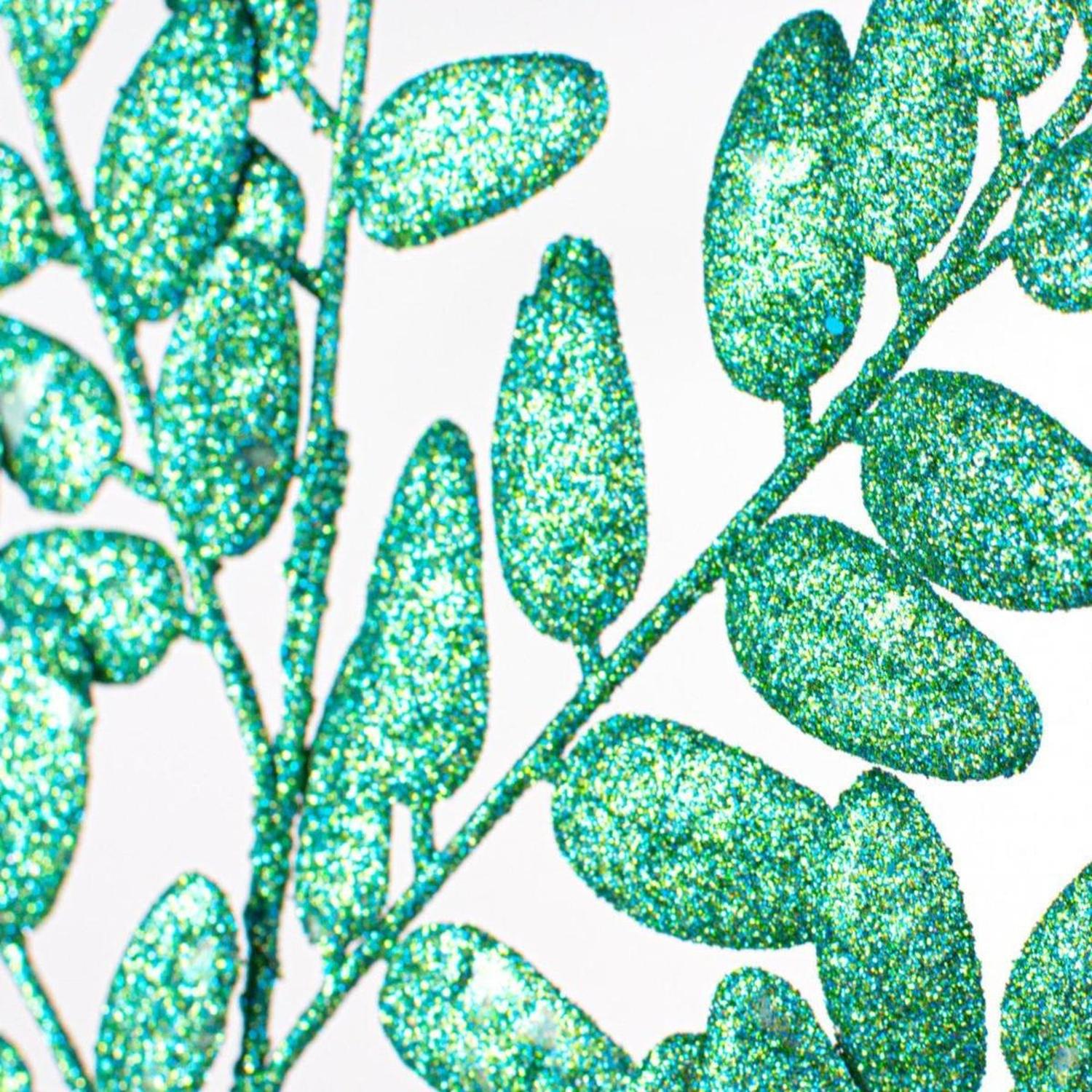 22" Honey Locust Glitter Spray: Peacock Green