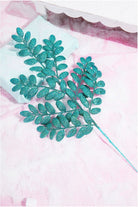 22" Honey Locust Leaf Glitter Spray: Aquamarine Blue - Michelle's aDOORable Creations - Sprays and Picks