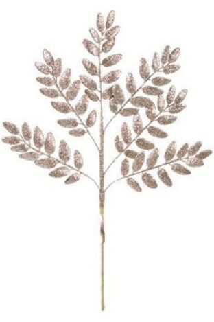 Shop For 22" Honey Locust Leaf Glitter Spray: Rose Gold 262305