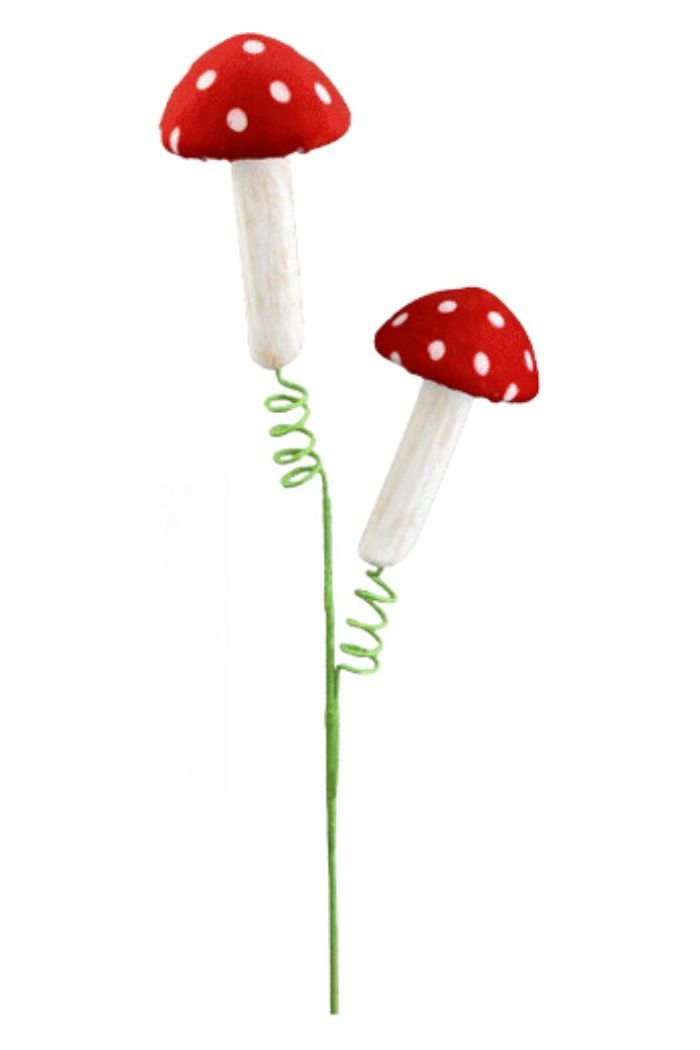 22" Polka Dot Mushroom Spray: Red - Michelle's aDOORable Creations - Sprays and Picks