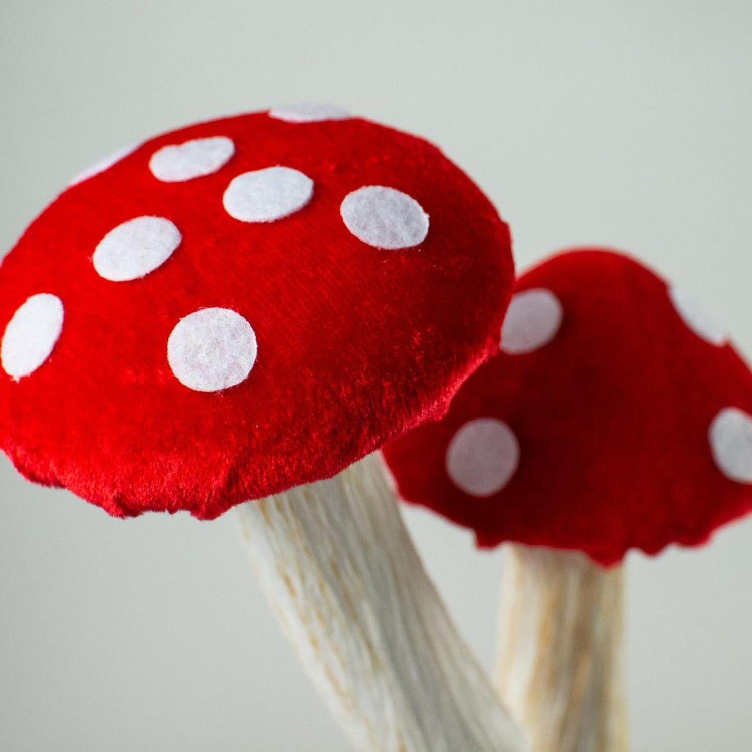 22" Polka Dot Mushroom Spray: Red
