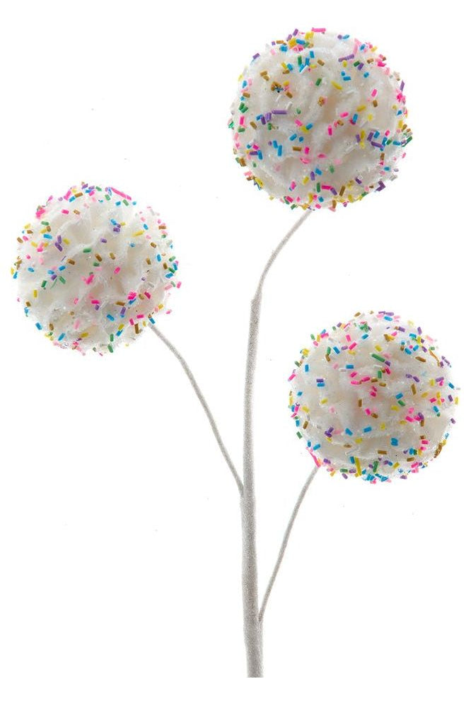 Shop For 22" White Frosted With Sprinkles Ball Pick C9009