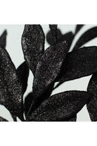 23" Glitter Bay Leaf Spray: Black - Michelle's aDOORable Creations - Sprays and Picks