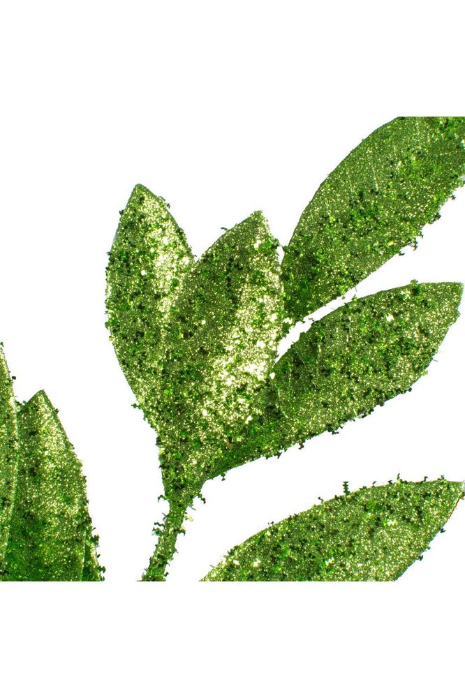 Shop For 23" Glitter Bay Leaf Spray: Lime Green XS618206