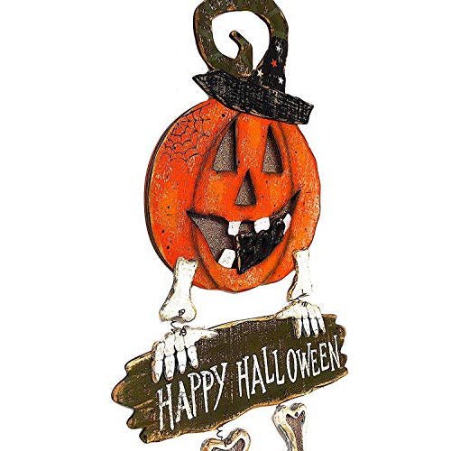 23" Wooden Spooky Sign Greeter: Pumpkin - Michelle's aDOORable Creations - Wooden/Metal Signs