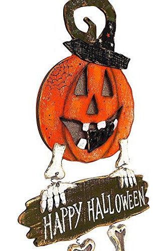 23" Wooden Spooky Sign Greeter: Pumpkin - Michelle's aDOORable Creations - Wooden/Metal Signs