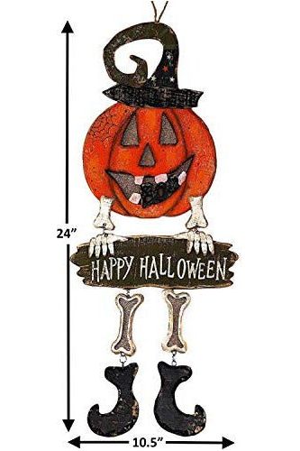 23" Wooden Spooky Sign Greeter: Pumpkin - Michelle's aDOORable Creations - Wooden/Metal Signs