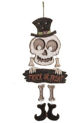 23" Wooden Spooky Sign Greeter: Skeleton - Michelle's aDOORable Creations - Wooden/Metal Signs