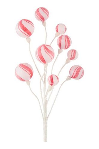 23.5" Peppermint Stripe Ball Spray - Michelle's aDOORable Creations - Sprays and Picks